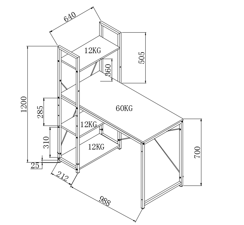 Escritorio 'Narvik' - Negro