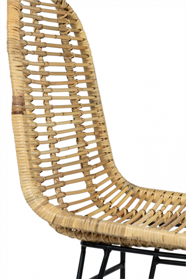 Silla 'Rattan a rayas' - Natural/Negro