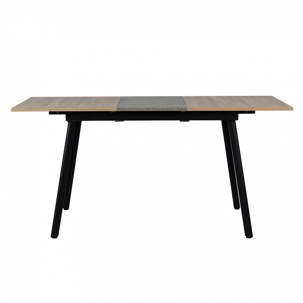 Mesa de comedor 'Albon' 120-160x80cm - Negro/Roble