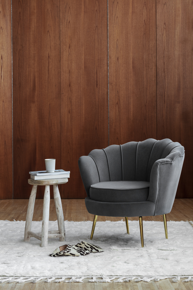 Sillón 'Concha' - Gris