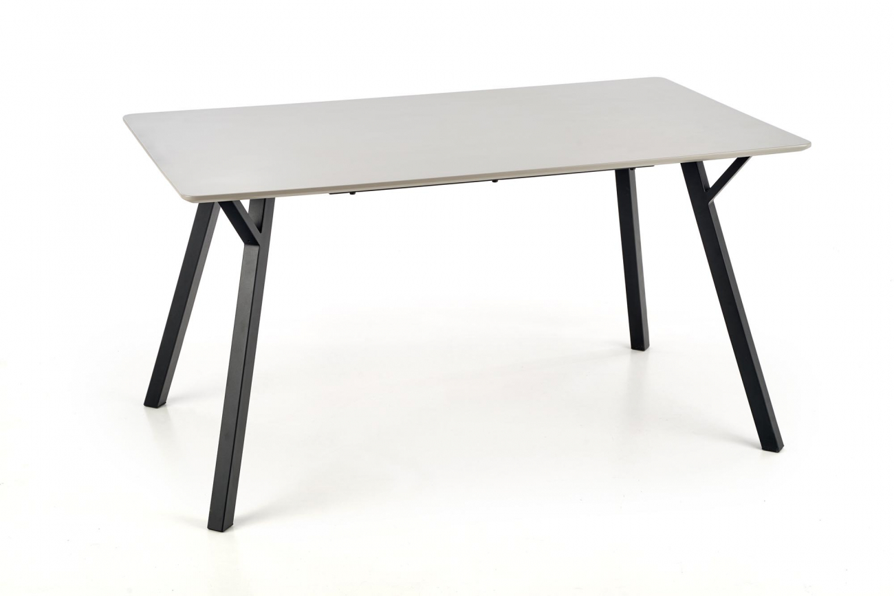 Mesa de comedor 'Barlog' 140x80cm - Gris/Negro