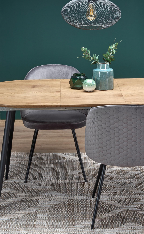 Mesa de comedor 'Colorado' 120-160cm - Natural/negro