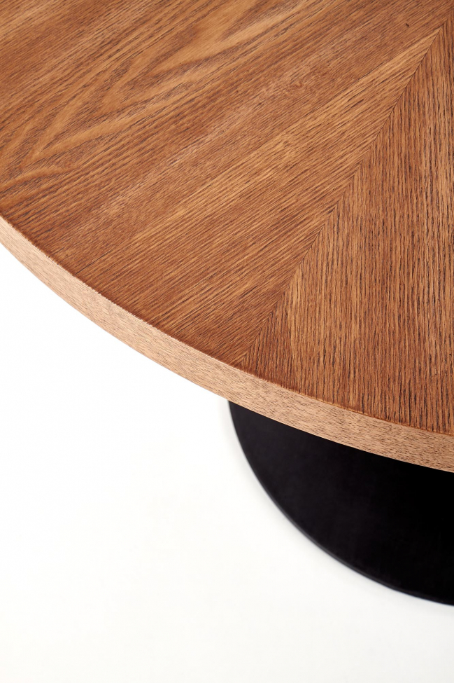 Mesa de comedor 'Carmelo' Redonda 110cm - Madera/Negro 
