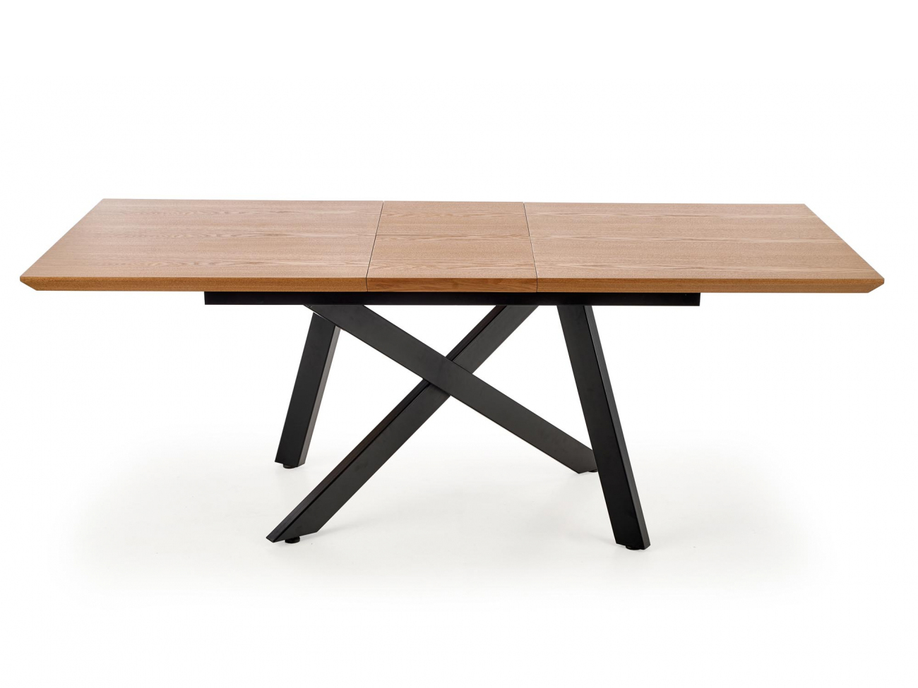 Mesa de comedor 'Capital' 160-200x90cm - Negro/ROBLE