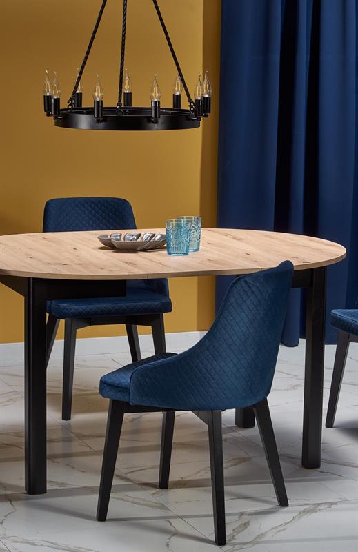 Mesa de comedor 'Bjurholm' 102-142x102cm - Natural/Negro