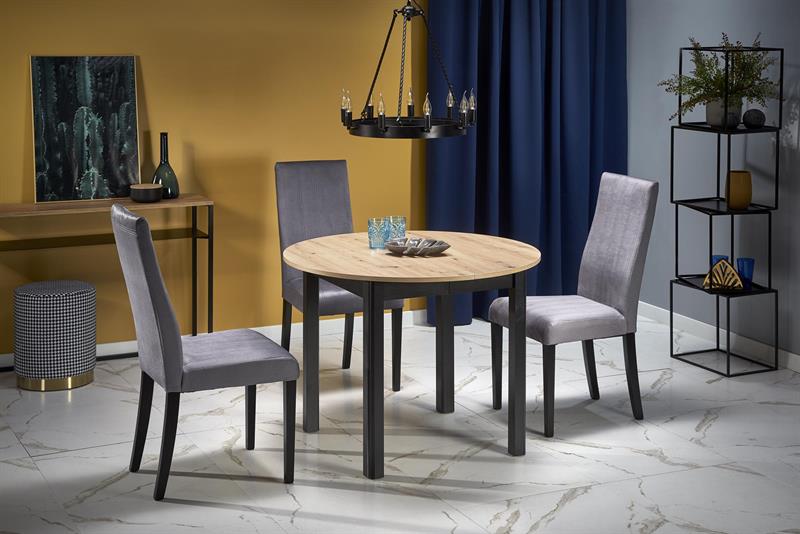 Mesa de comedor 'Bjurholm' 102-142x102cm - Natural/Negro