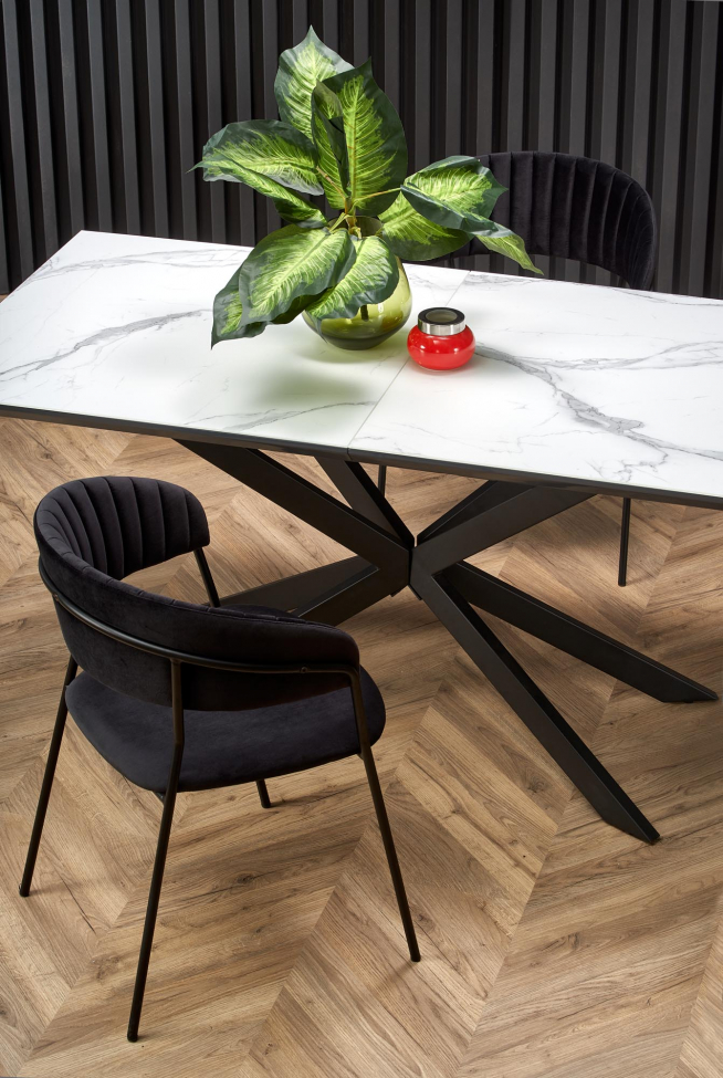 Mesa de comedor 'Diesel' 160-200cm - Gris/mármol