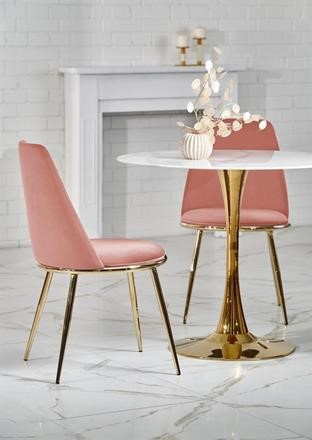 Mesa de comedor 'Navarra' Redonda 90cm - Mármol/Oro