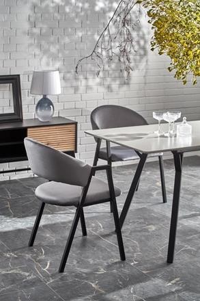 Mesa de comedor 'Viksten' 140-180x80cm - Negro/Gris