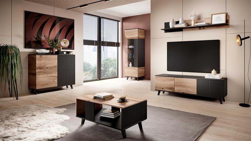 Mueble de TV 'Othem' pequeño - Negro/Roble