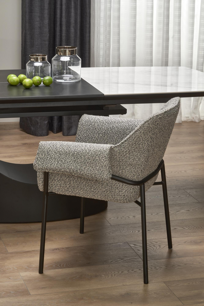 Mesa 'Osman' 160-220cm - Blanca/negra