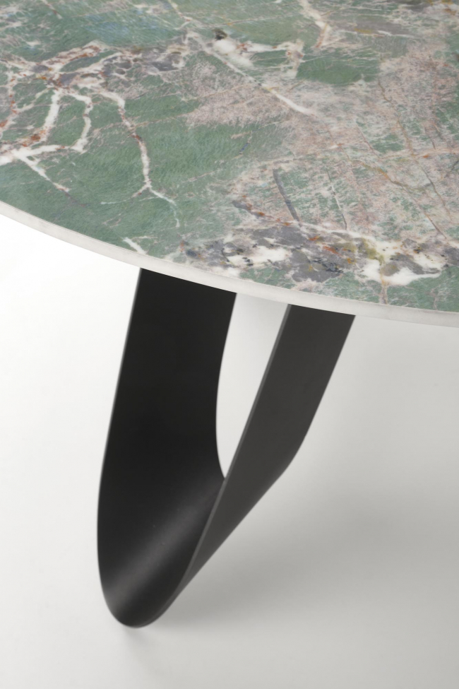 Mesa de comedor 'Giovanni' Redonda 135cm - Verde/negro