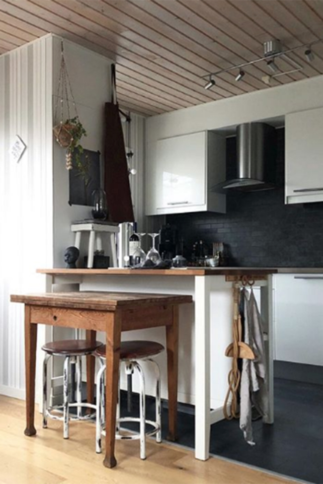 Taburete giratorio Vintage - Blanco