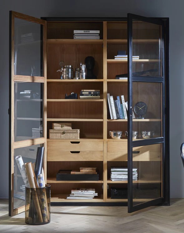 Vitrina 'Viva' - Natural/Negro