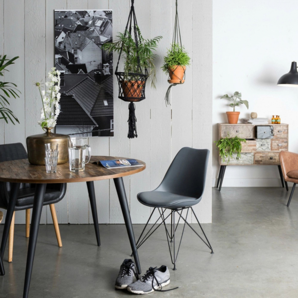 Mesa de comedor 'Mo' Redonda 110cm - Teak/Acero