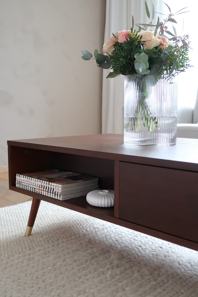 Mesa de centro 'Prime' - Nogal/Latón