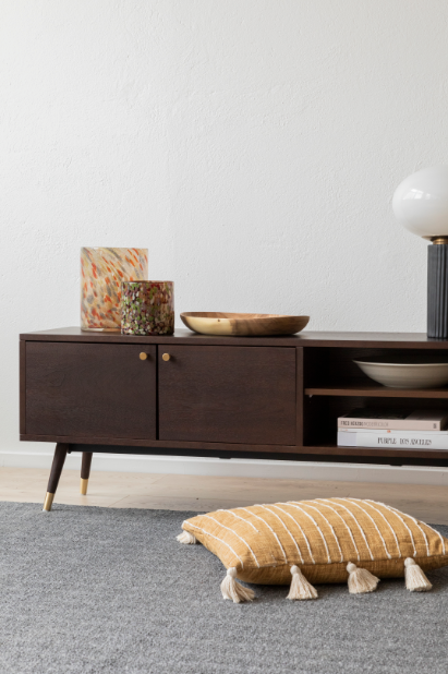 Mueble de TV 'Prime' - Nogal/Latón