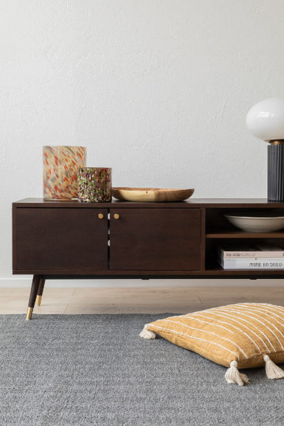 Mueble de TV 'Prime' - Nogal/Latón