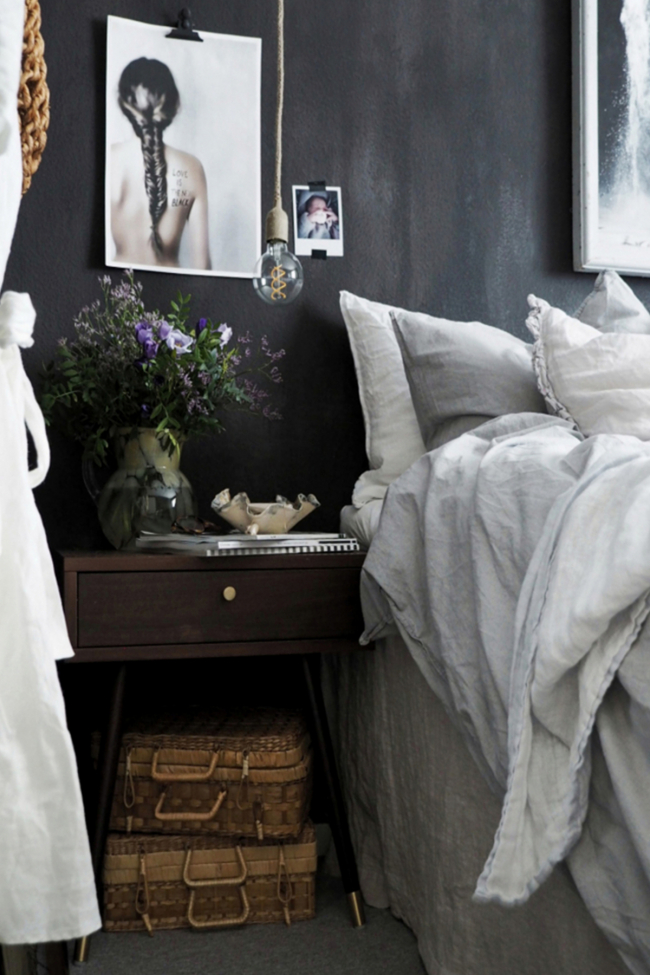 Mesita de noche 'Prime' - Nogal/Latón