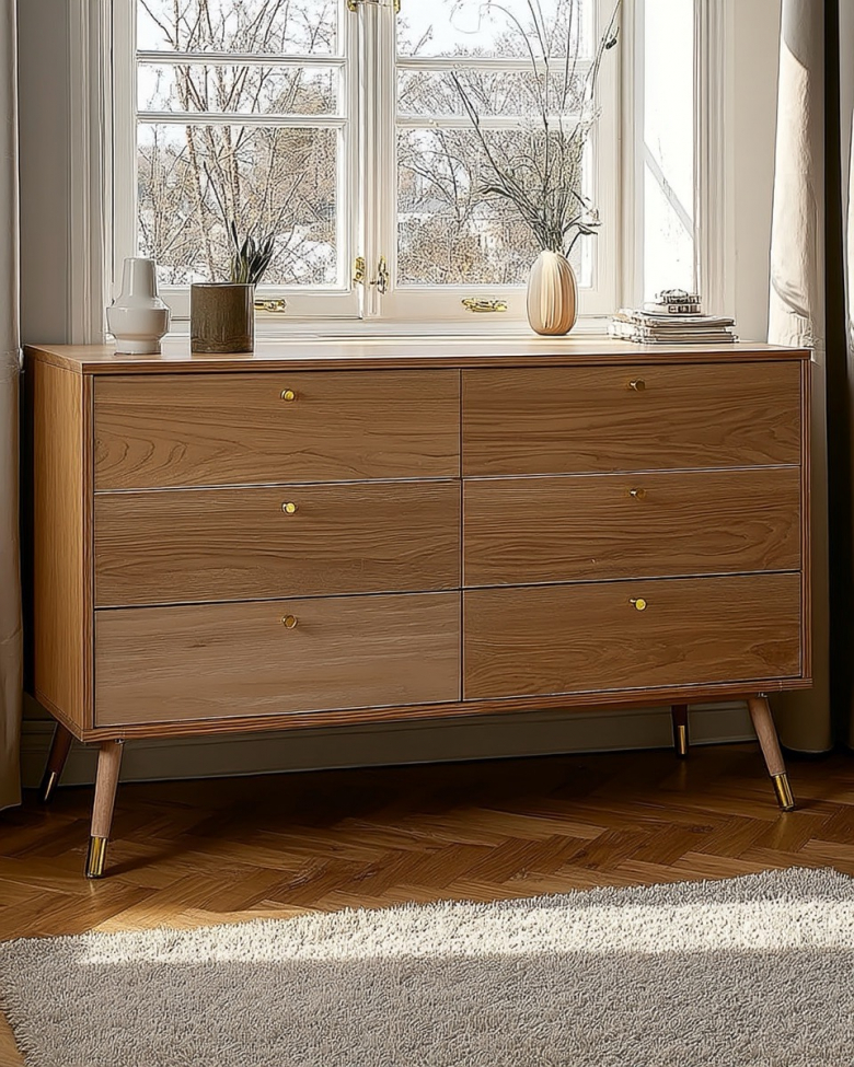 Cómoda 'Prime' 6 cajones - Roble
