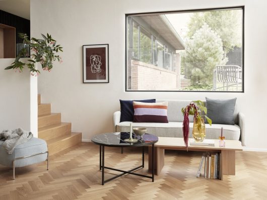 Mesa de café 'Norm' - Negro/Mármol/vidrio