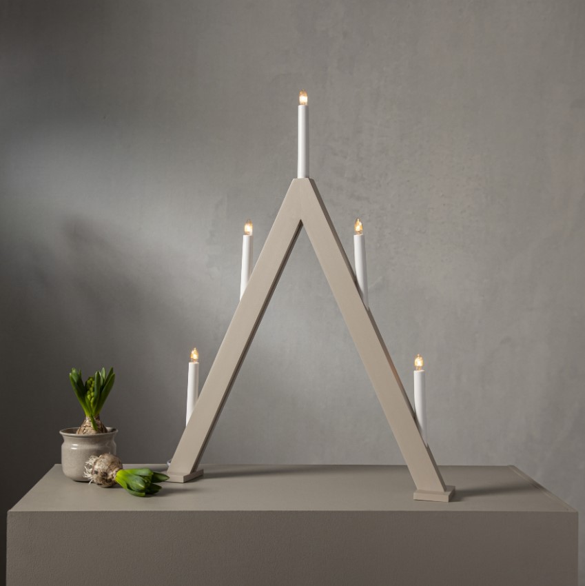 Candelabro de adviento 'Albo' - Beige
