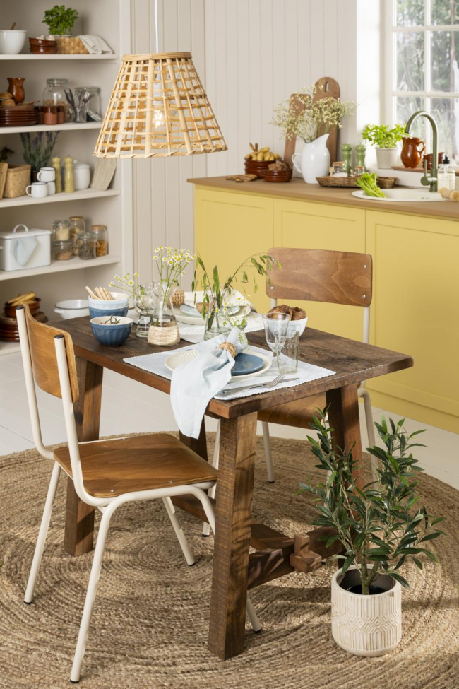 Silla escolar 'Fanér' Apilable - Marrón/blanco