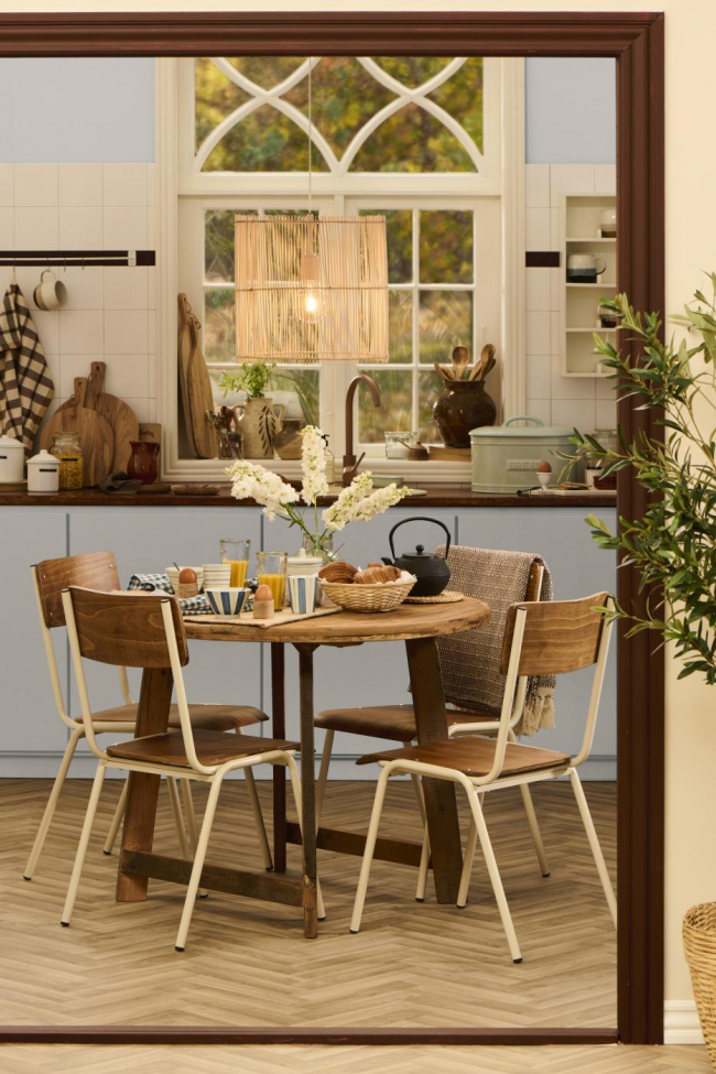 Silla escolar 'Fanér' Apilable - Marrón/blanco