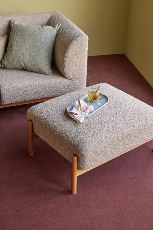 Puf 'Moment' - Natural/Gris