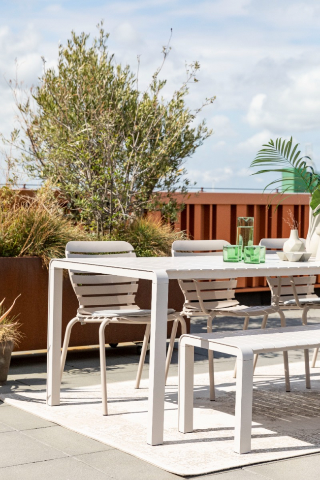 Mesa de jardín 'Vondel' 214x97cm - Blanco