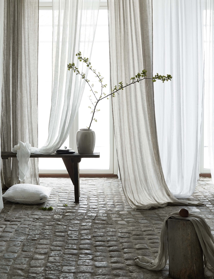 Cortina con cinta fruncida 'Dalsland' 145x290 - Blanco