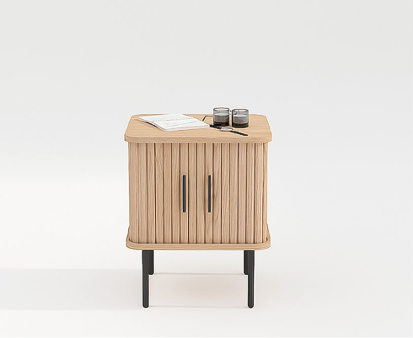 Mesita de noche 'Holmvik' - Natural/Negro