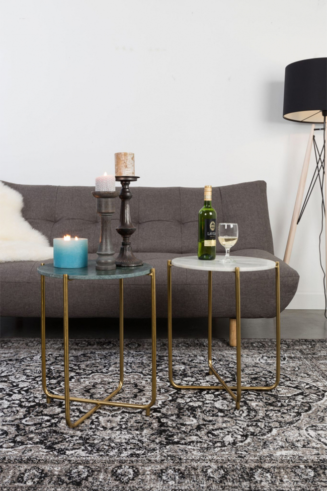 Mesa auxiliar 'Timpa' - Mármol blanco/Mesón