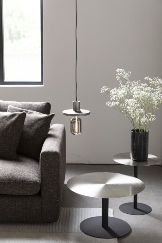 Mesa de café 'Snow' - Acero/Negro