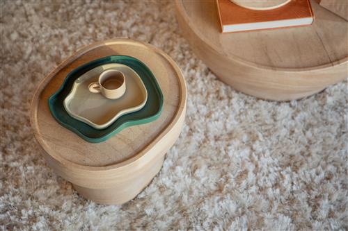 Mesa auxiliar 'Noble' Ovalada - Beige