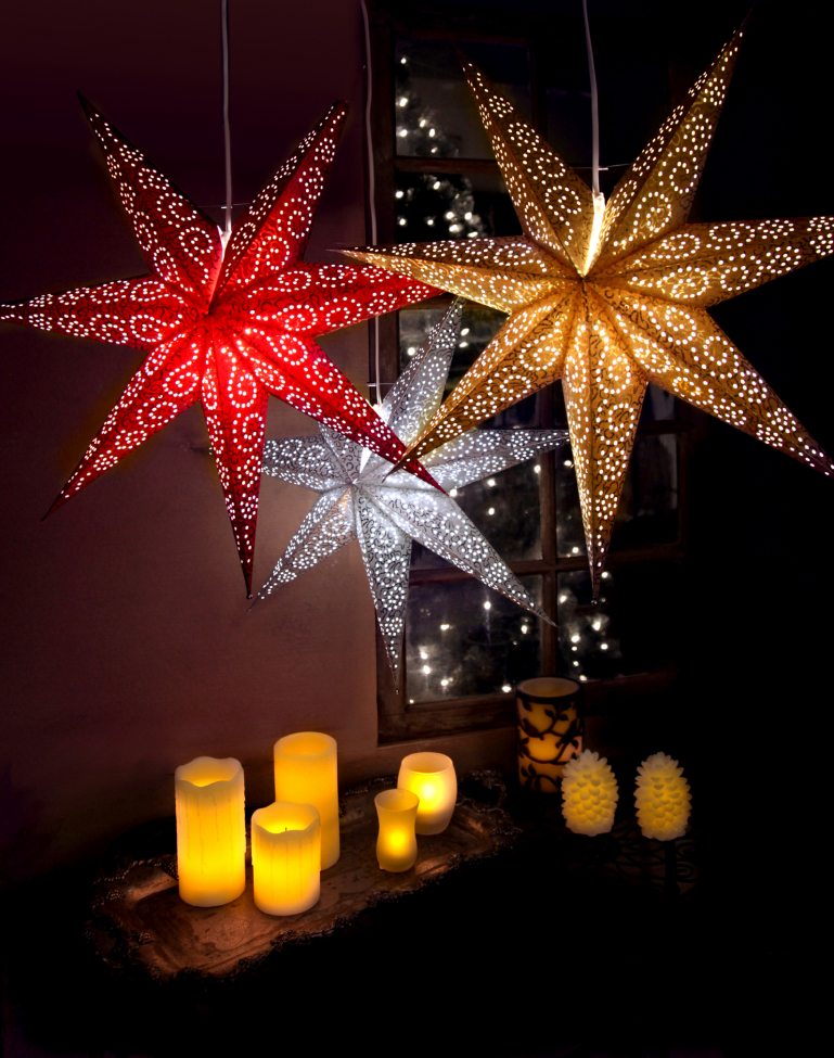 Estrella de Navidad 'Antique' - Roja