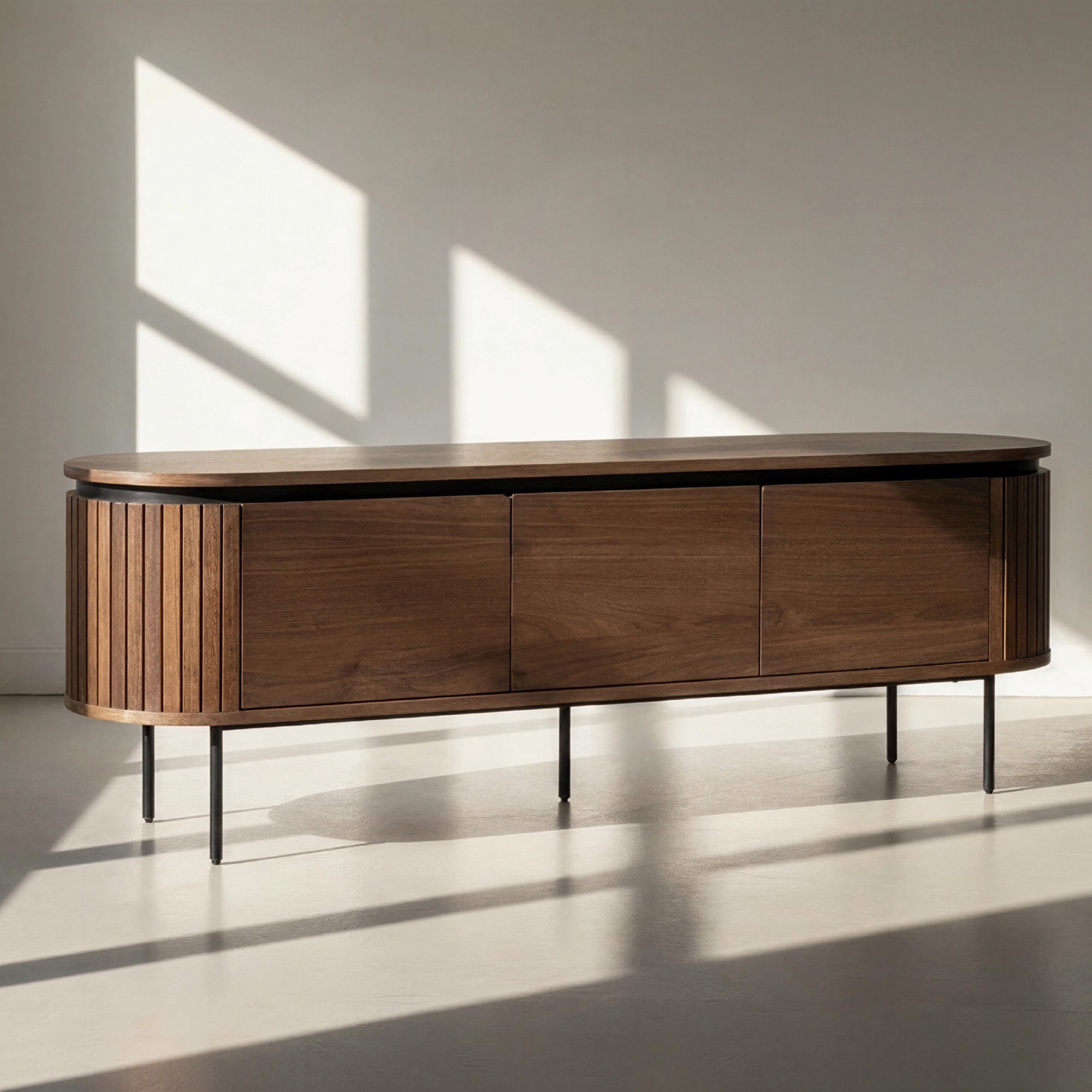 Mueble de TV 'Kärra' 160x40cm - Nogal/Negro