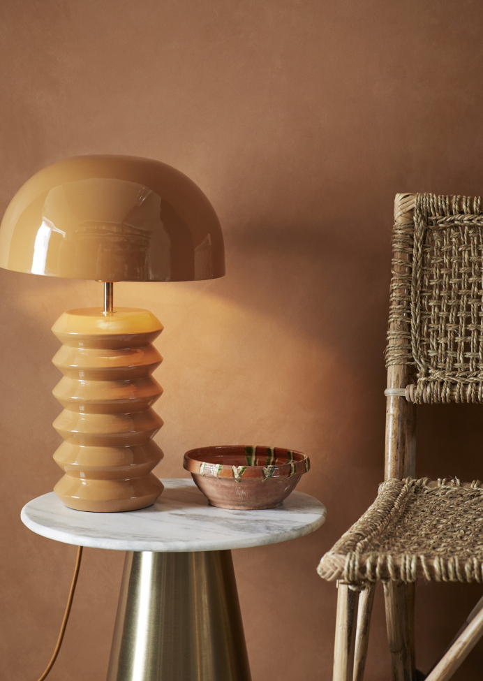 Mesa auxiliar 'Iron' Redonda 40cm - Latón/mármol