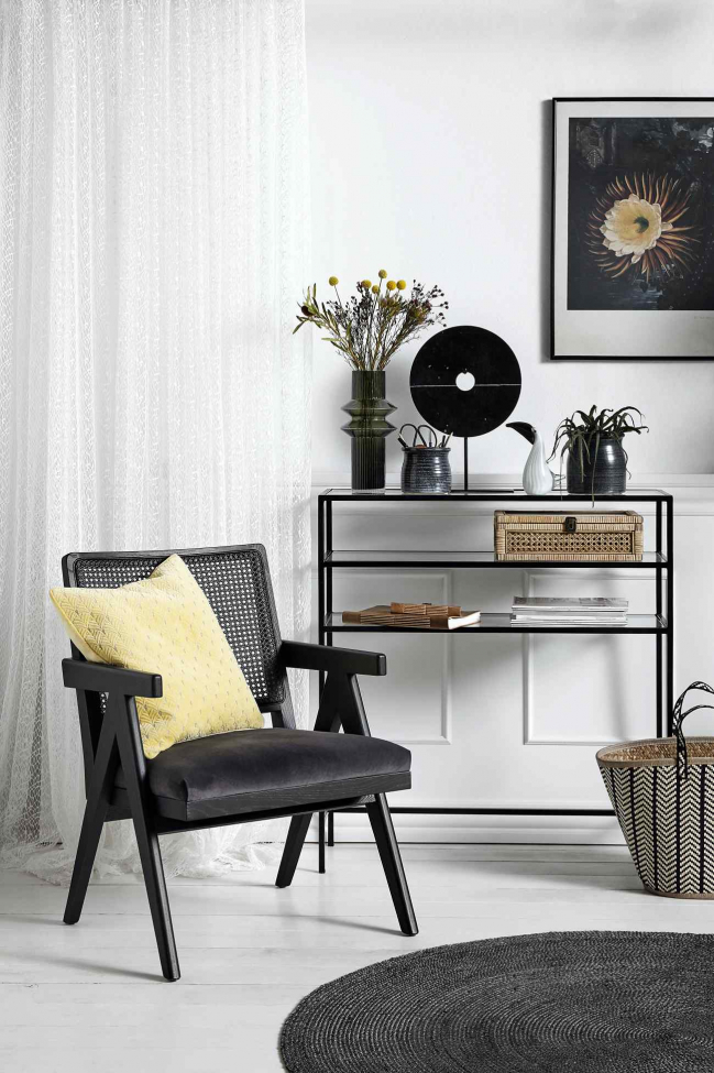 Sillón 'Wickerwork' - Ratán/Negro