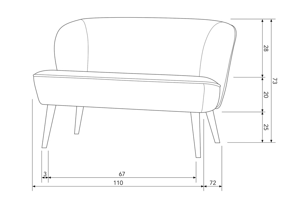 Sofá 'Sara' - Beige/Teddy