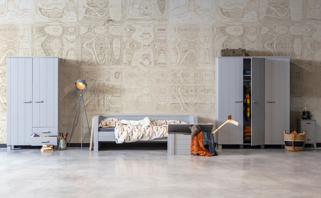 Armario 'Dennis' con cajones - Gris hormigón