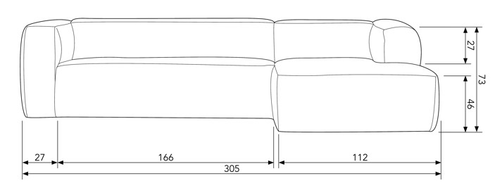 Sofá 'Bean' 4 plazas - Gris claro