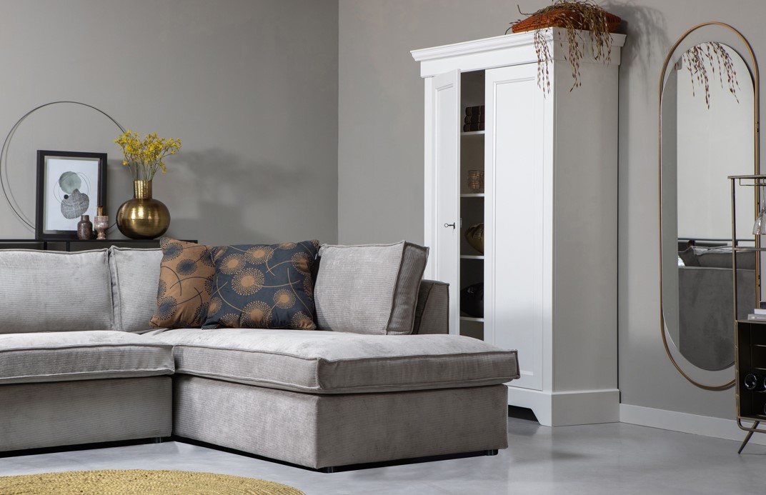 Sofá rinconera 'Thomas' - Ribete Gris