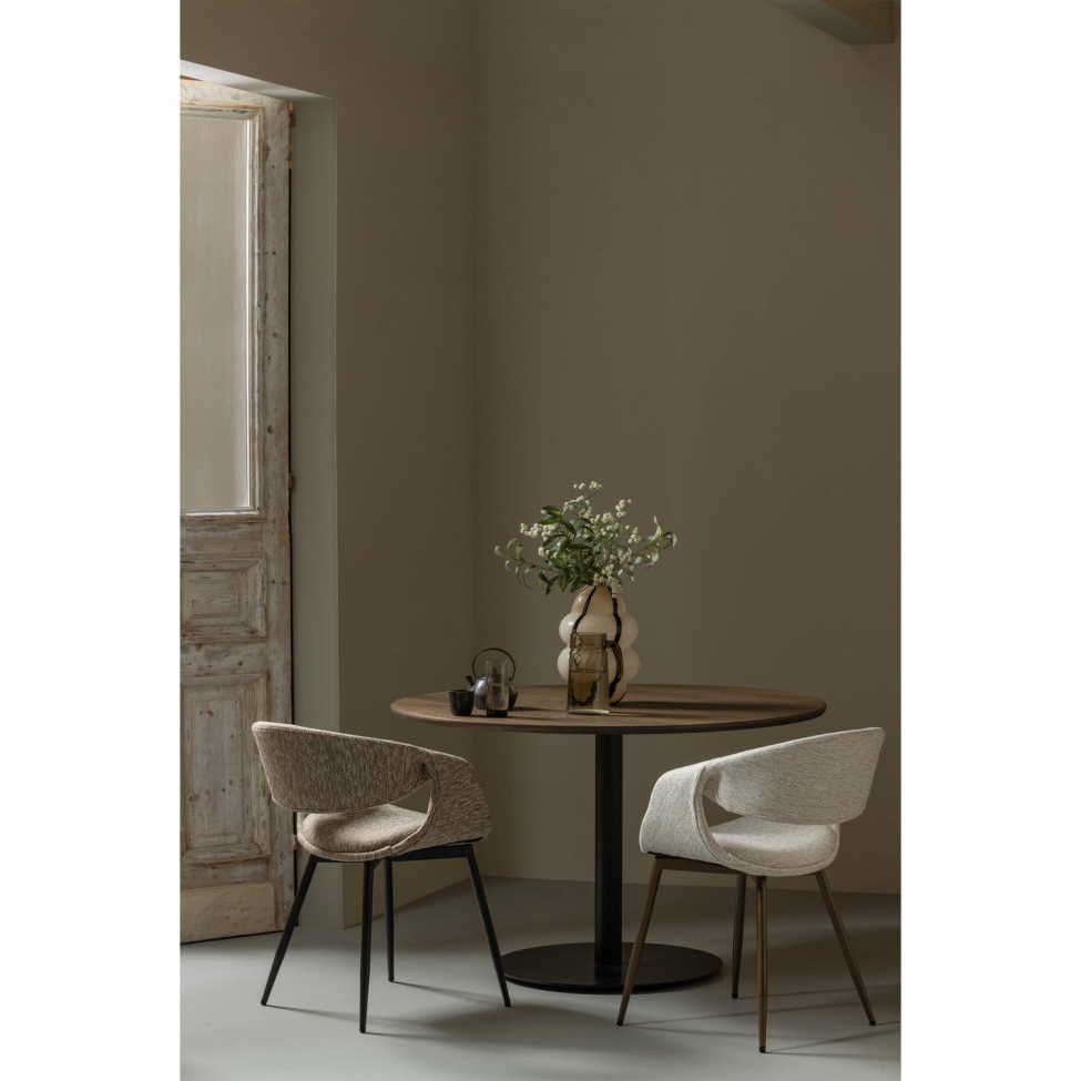 Silla de comedor 'Yossi' - Blanca/Cobre