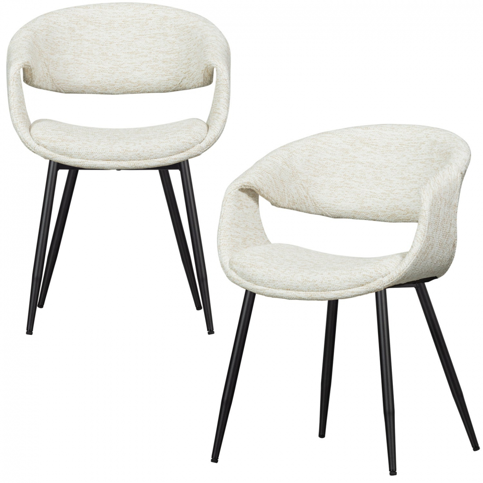 Silla de comedor 'Yossi' - Blanca/Negro