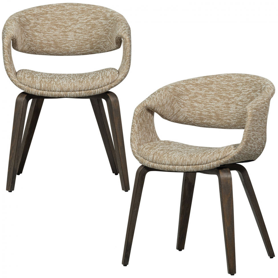 Silla de comedor 'Yossi' - Beige/Marrón oscuro