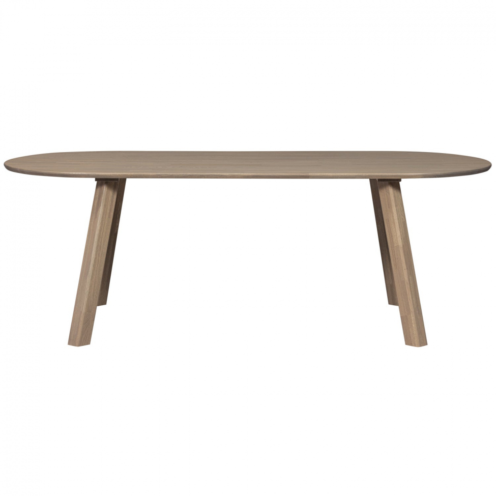 Mesa de comedor 'Tablo' 220x90 cm ovalada - Marrón gris