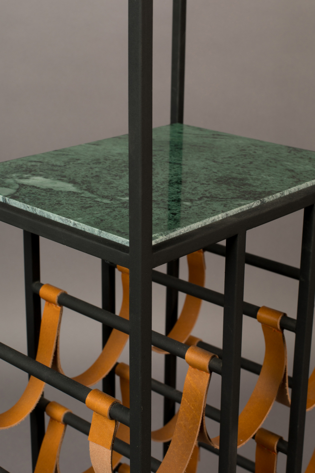 Estante de cocina 'Mil' - Mármol/Cuero