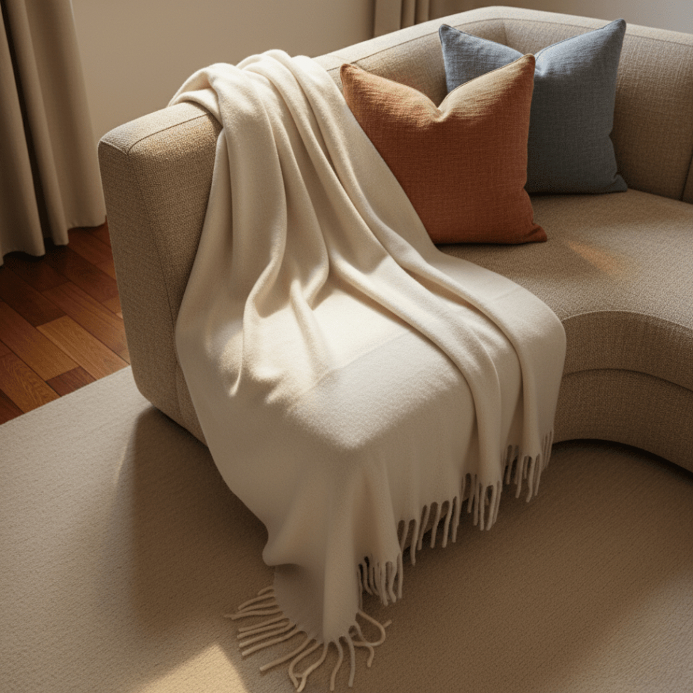 Plaid 'Samantha' 130x170cm - Blanco