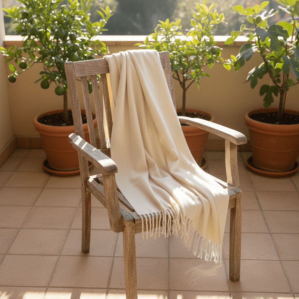 Plaid 'Samantha' 130x170cm - Blanco